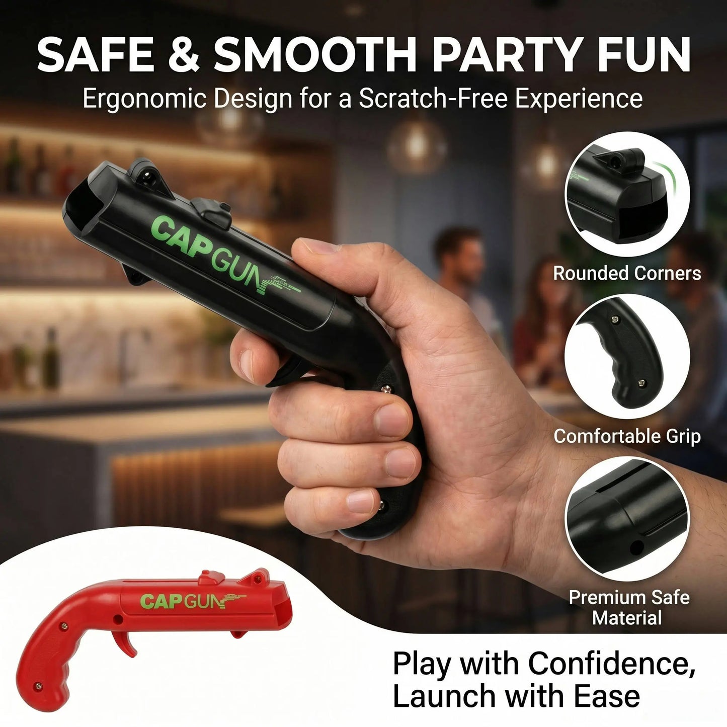 Stainless Steel & ABS Plastic Spring Mechanism Bottle Opener, Kitchen & Bar Utensil, Fun Gifts for Family Gatherings & Father’s Day