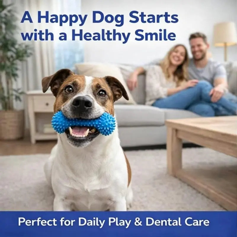 Adjustable Neck Strap Dog Tooth Cleaning Chew Stick – Bite-Resistant Rubber Pet Oral Care Toy