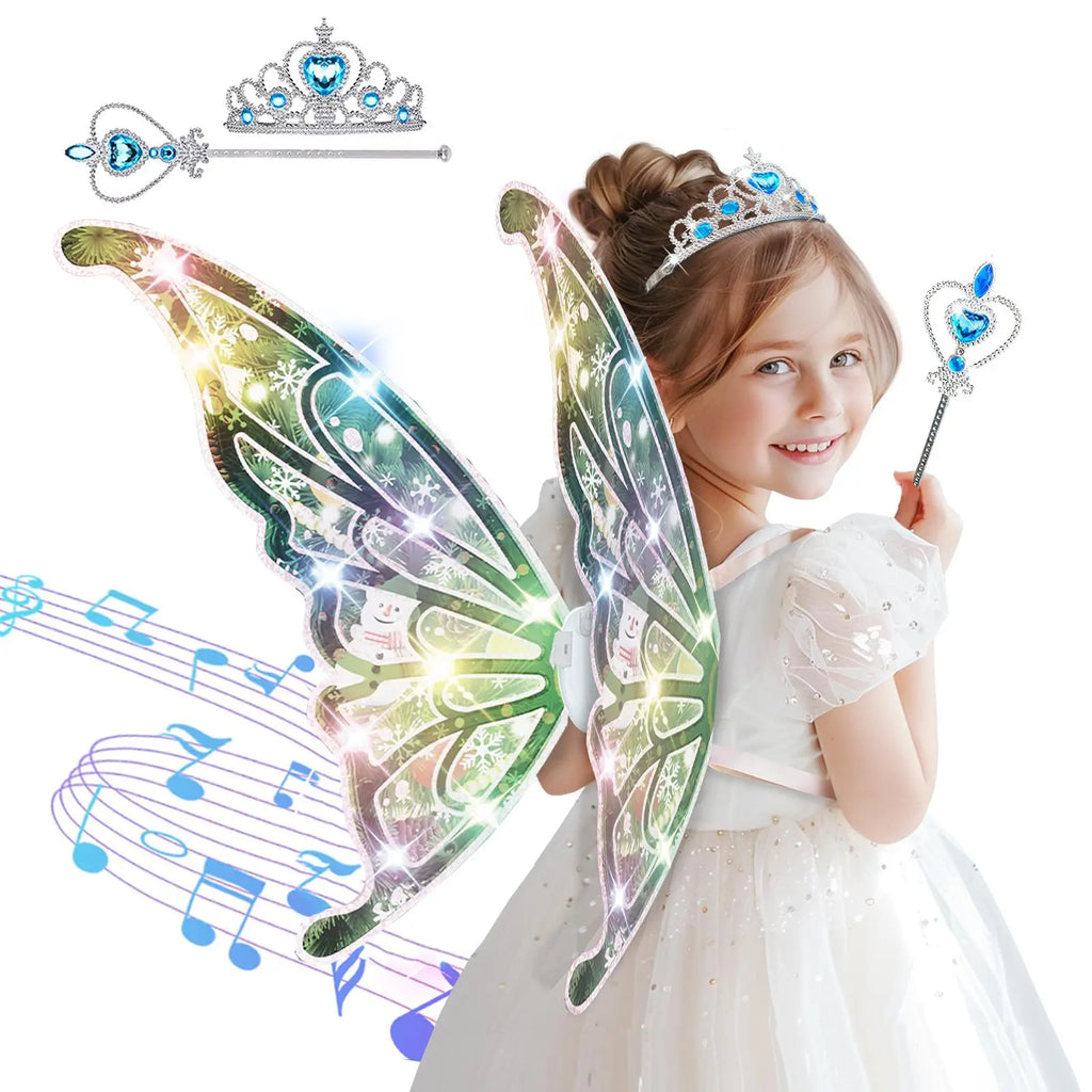 Glowing Fairy Butterfly Wings for Kids – Light-Up Dress-Up Toy for Halloween & Christmas Gift