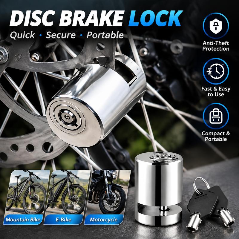 Anti-Theft Alloy Steel Motorcycle Disc Brake Lock with 2 Keys for Electric & Mountain Bikes