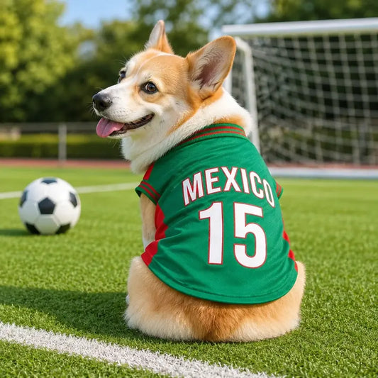 Mexico 15 Pet Soccer Jersey for Dogs and Cats