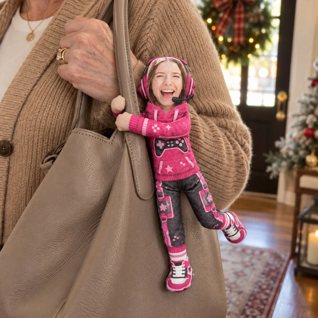 Personalized Photo Squishy Plush Doll, Gamer Pose in a Cozy Gaming Room, Unique Christmas Gift for Kids - 2