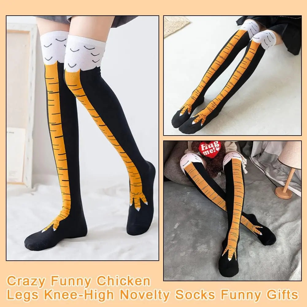 Novelty Funny Chicken Leg Knee High Socks