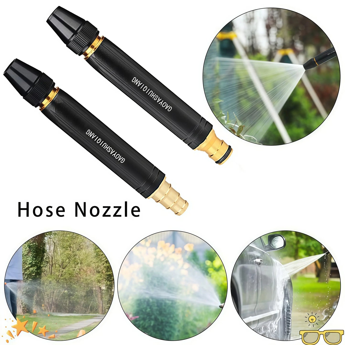 Home high-pressure car wash water gun with booster nozzle and hose, a must-have for watering plants and vegetables, and car washing