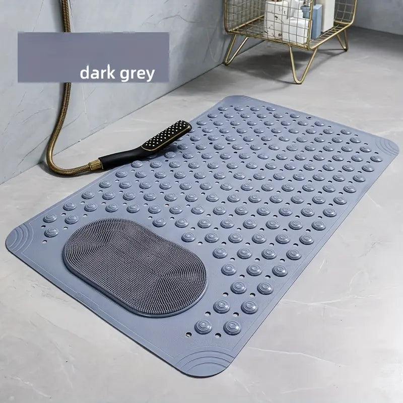 Non-Slip Shower Mat with Foot Massage & Drain Holes, Suction Cup Bathtub Mat
