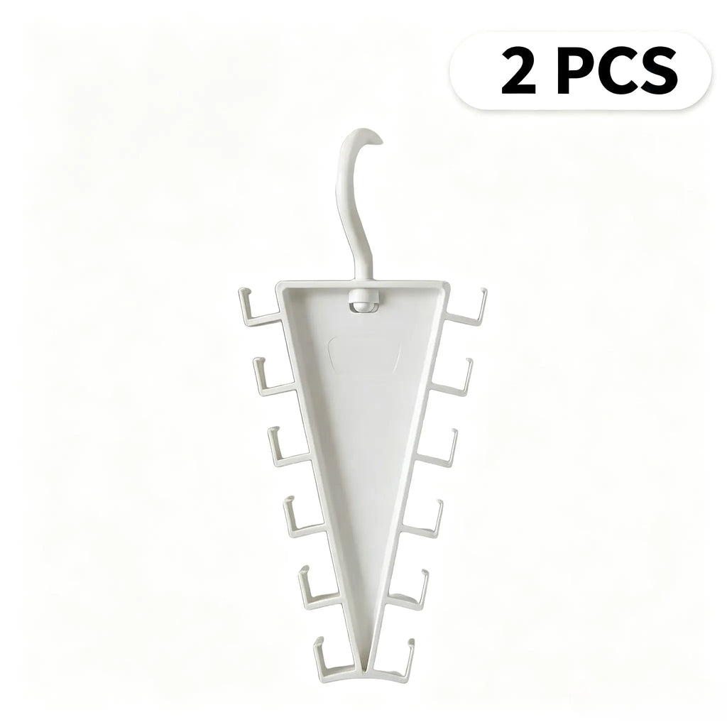 V-Shaped Double-Sided Closet Organizer Hanger – 360° Rotatable Space-Saving Rack with 12 Hooks