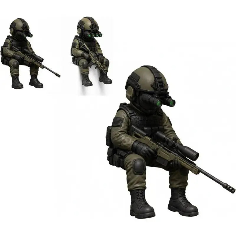 Mini Hardcore Tactical Special Forces Figure – Night Vision Military Desk Decor