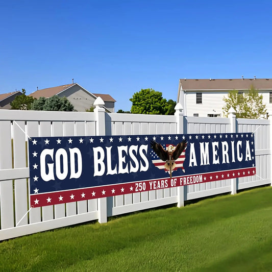 Celebrate 250 Years of Freedom™ – Large God Bless America Patriotic Banner