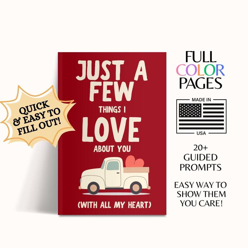 Just A Few Things I Love About You (With All My Heart) Fill In The Blank Gift Book for Kids, Best Friends, Family by LARKINROAD  - Perfect for Valentine's Day, Galentine's Day, Birthdays, Mother's Day