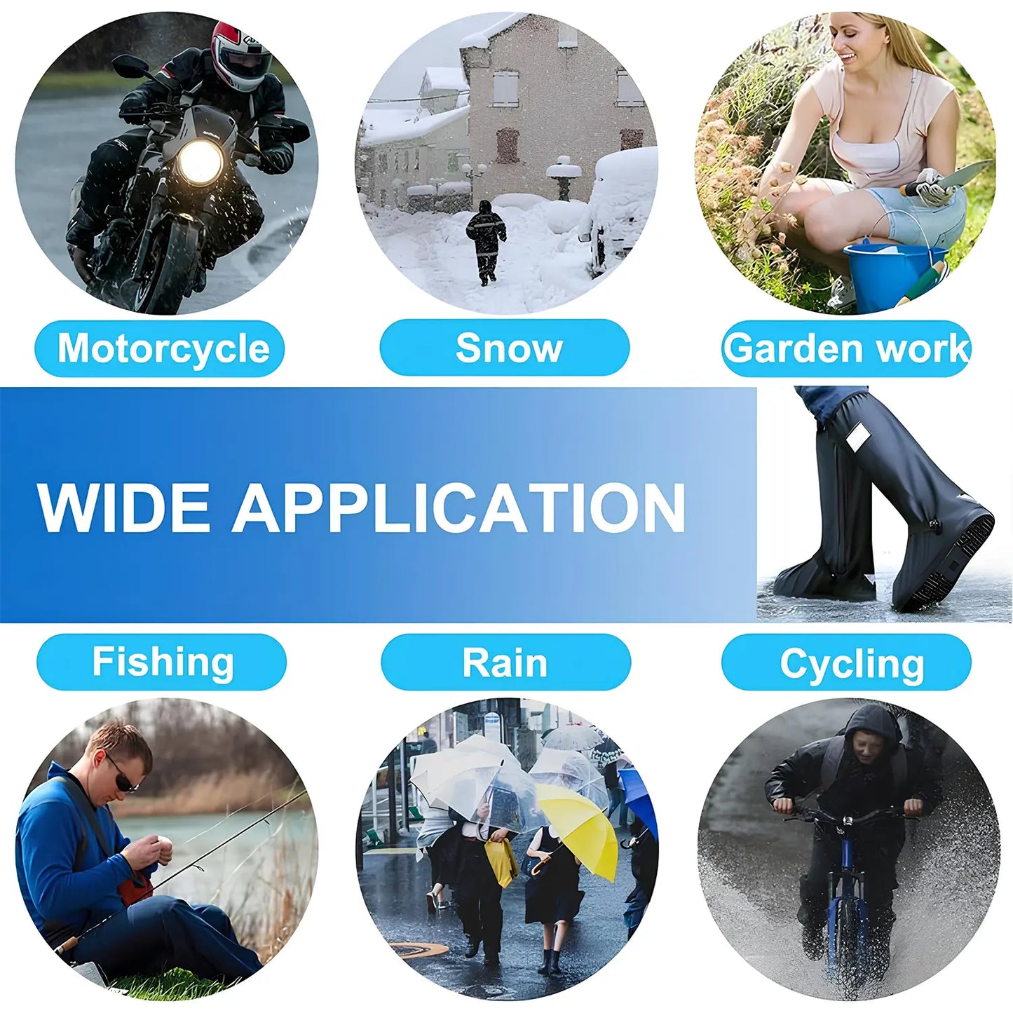 Waterproof Rain Shoe Covers – Reusable Non-Slip Overshoes with Reflective Strip