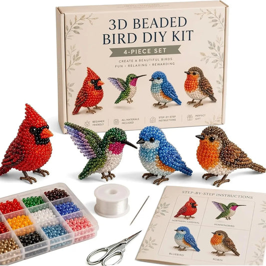 3D Beaded Bird DIY Craft Kit for Relaxing Handmade Gifts