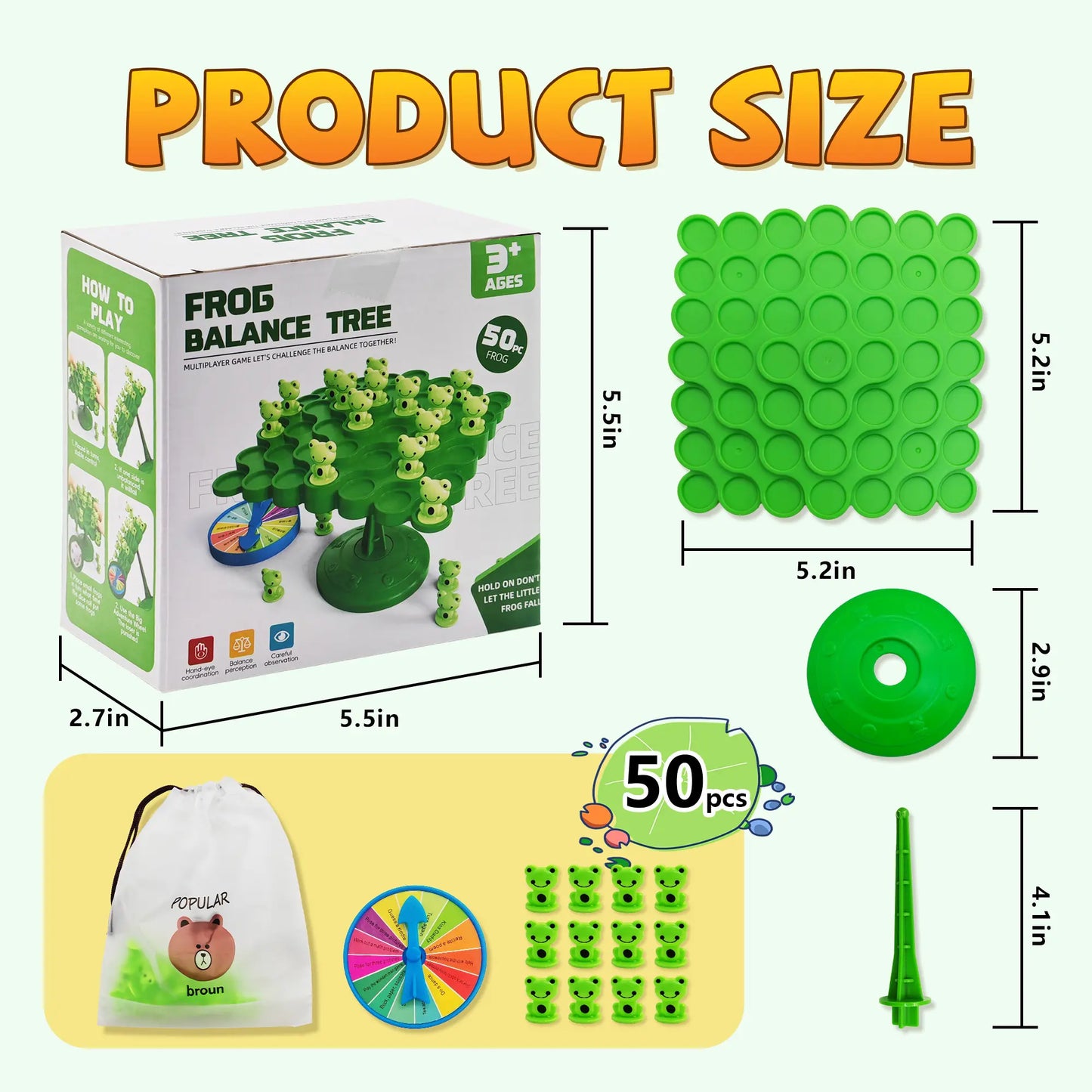 Frog Balance Challenge Board Game (52pc Set) - Educational STEM Toy for Kids