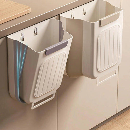 Collapsible Hanging Kitchen Trash Can Foldable Trash Can Cabinet Hanging Garbage Small and Convenient Countertop Rubbish Bin Kitchen Bathroom Accessories Home(11L )