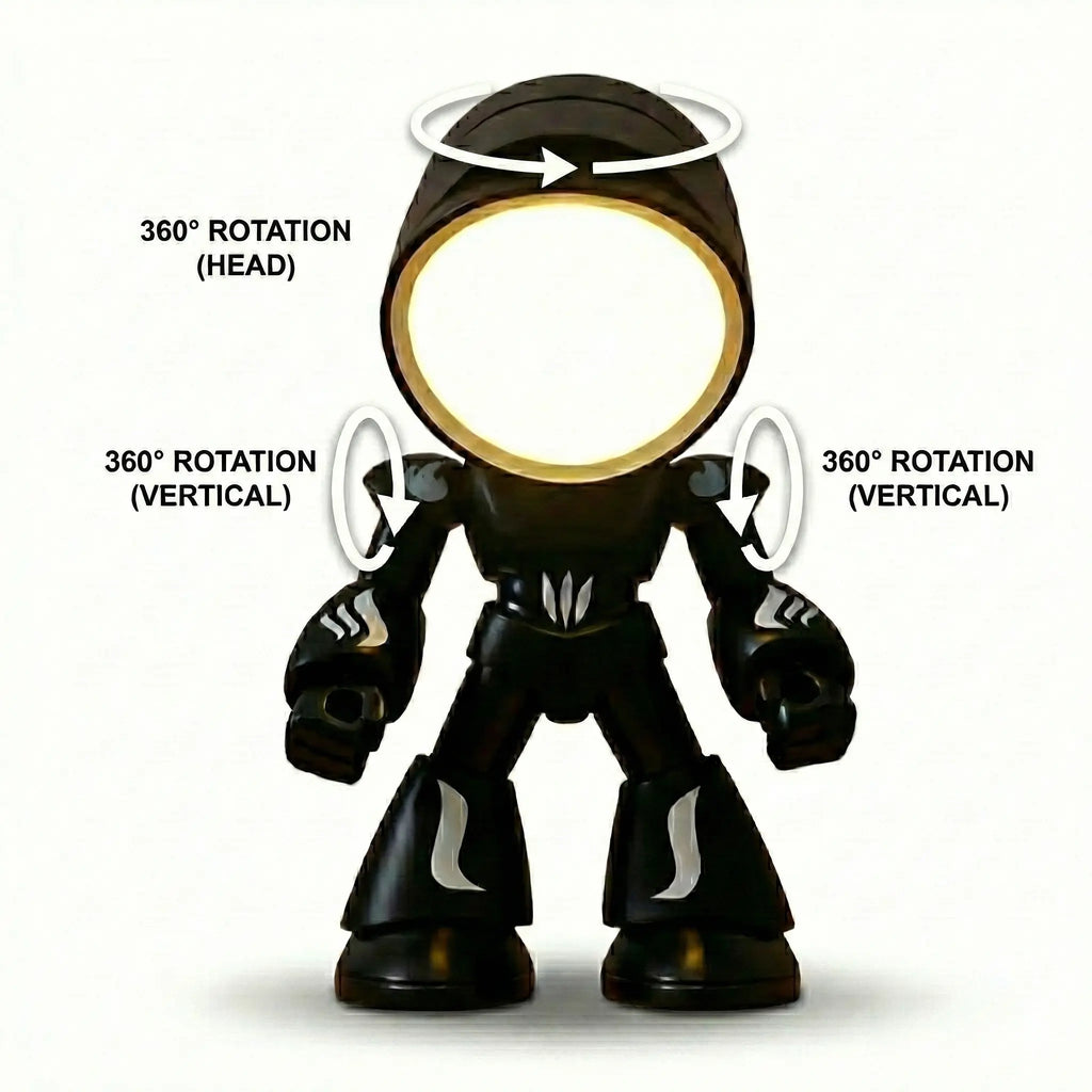 Cute LED Mini Robot Night Light with Magnetic Base – Soft Glow Decorative Atmosphere Lamp for Room Decor
