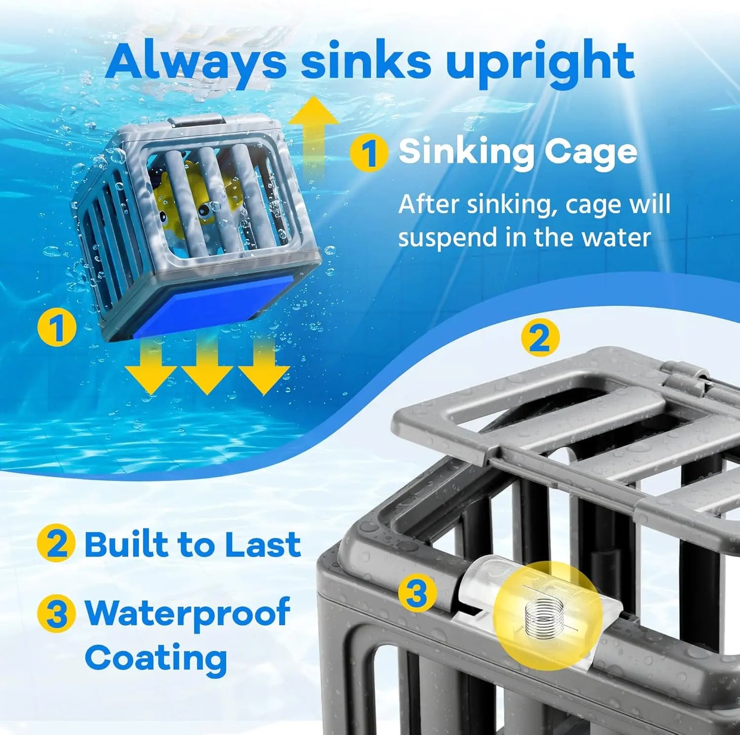 Kids Pool Diving Toy Set – Floating Sea Animals & Treasure Cage