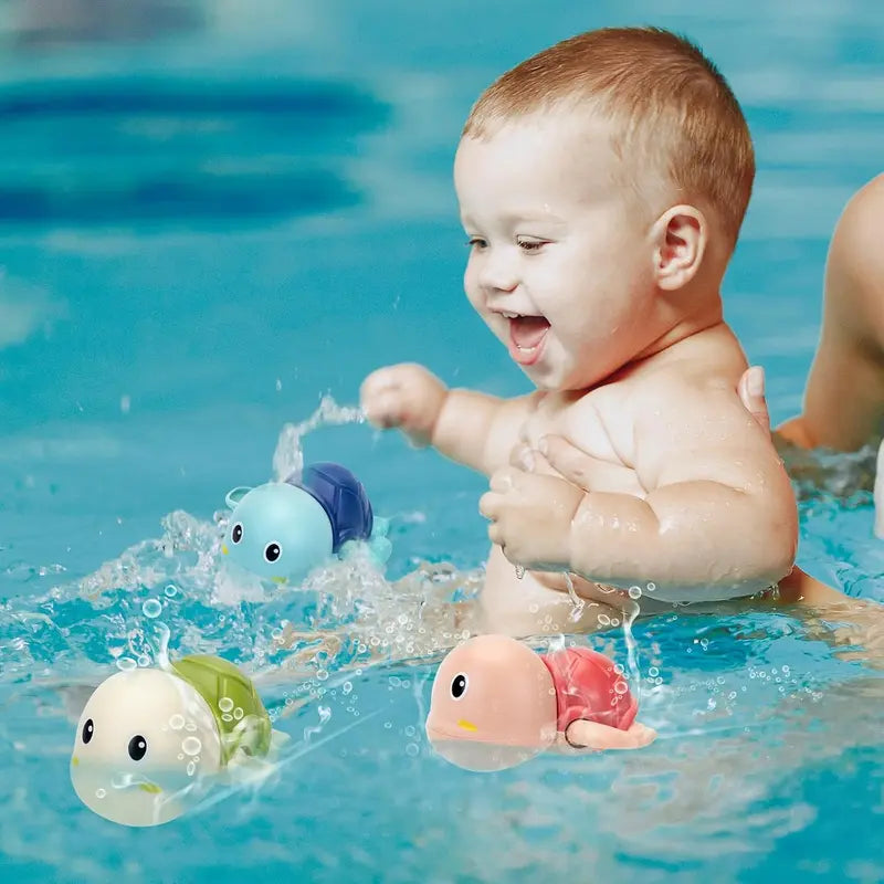 2 Pack Swimming Baby Bath Toys, Water Pool Floating Wind Up Toys Assorted Animal Model Set