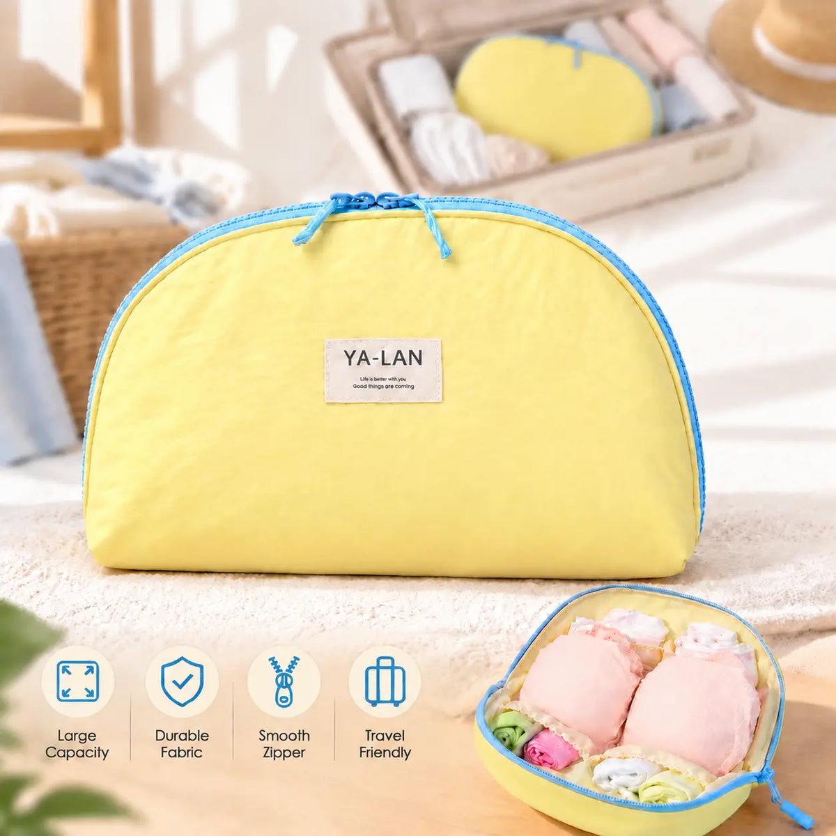 3-in-1 Travel Underwear Storage Bag – Waterproof Portable Bra, Panties & Socks Organizer Pouch