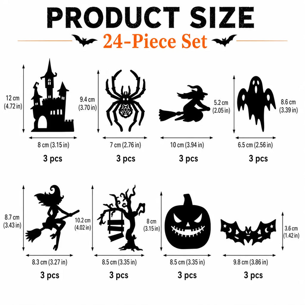 Halloween LED Silhouette Wall Light Stickers – Battery-Powered Waterproof Peel & Stick Window Decor