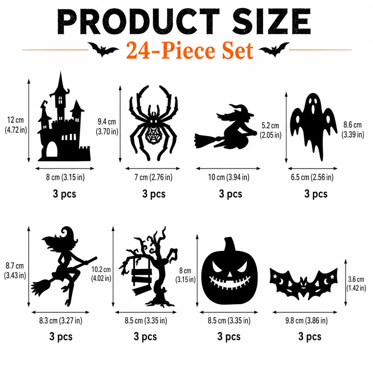 Halloween LED Silhouette Wall Light Stickers – Battery-Powered Waterproof Peel & Stick Window Decor