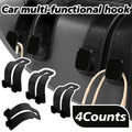 4PCS Faux Leather Car Headrest Hooks: Double-Hook Organizer for Bags & Essentials