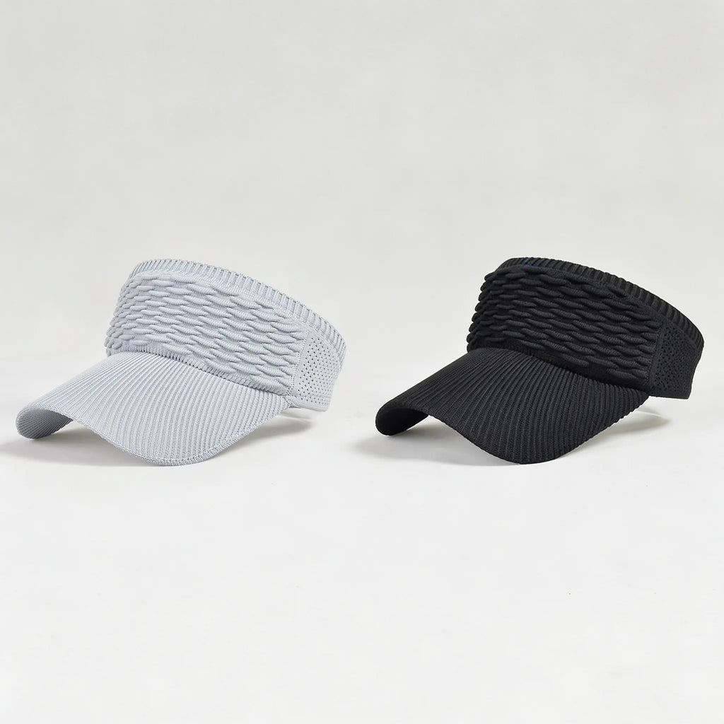 Lot de 2 visières de soleil pour femme, avec ouverture supérieure, respirantes et anti-UV, pour queue de cheval haute