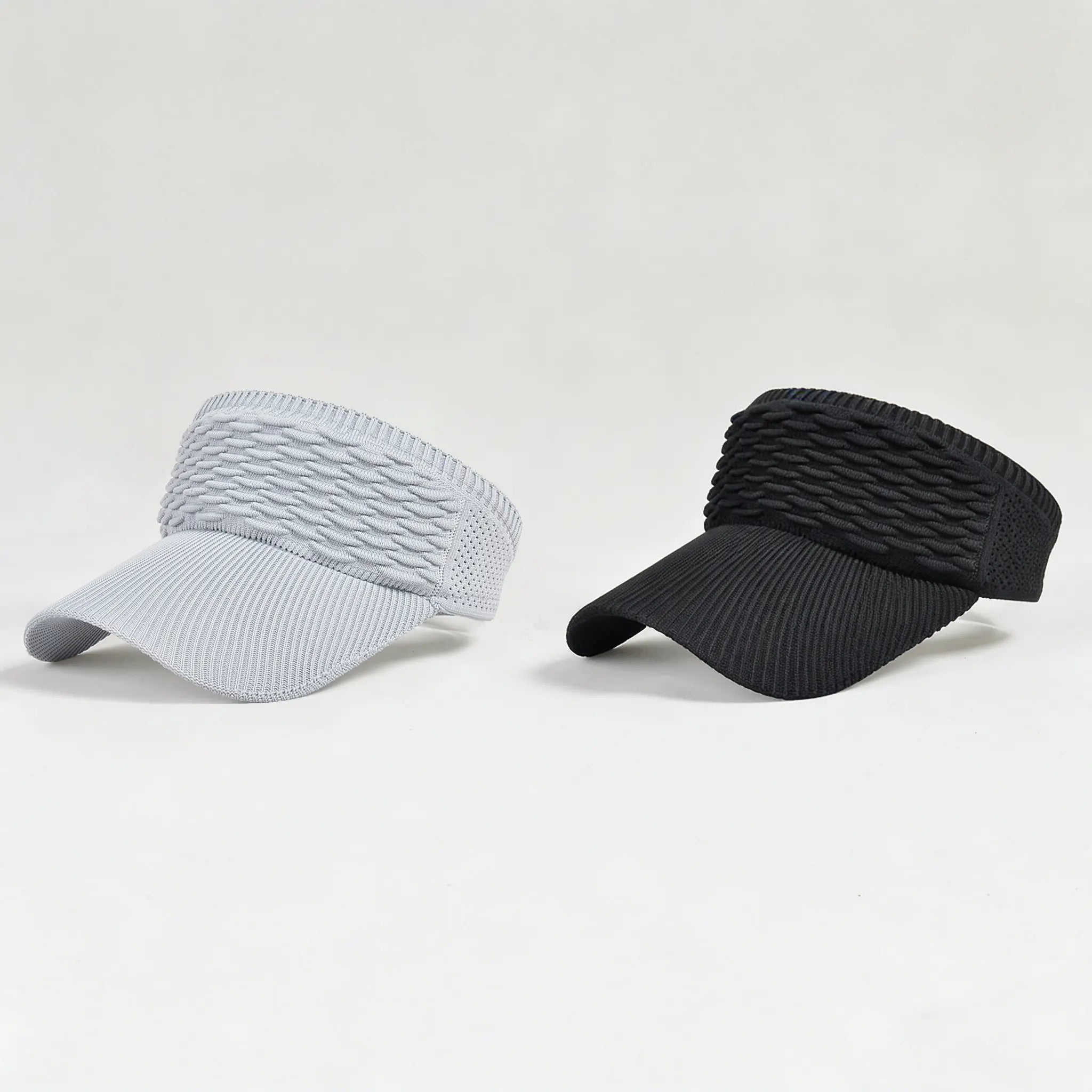 Lot de 2 visières de soleil pour femme, avec ouverture supérieure, respirantes et anti-UV, pour queue de cheval haute