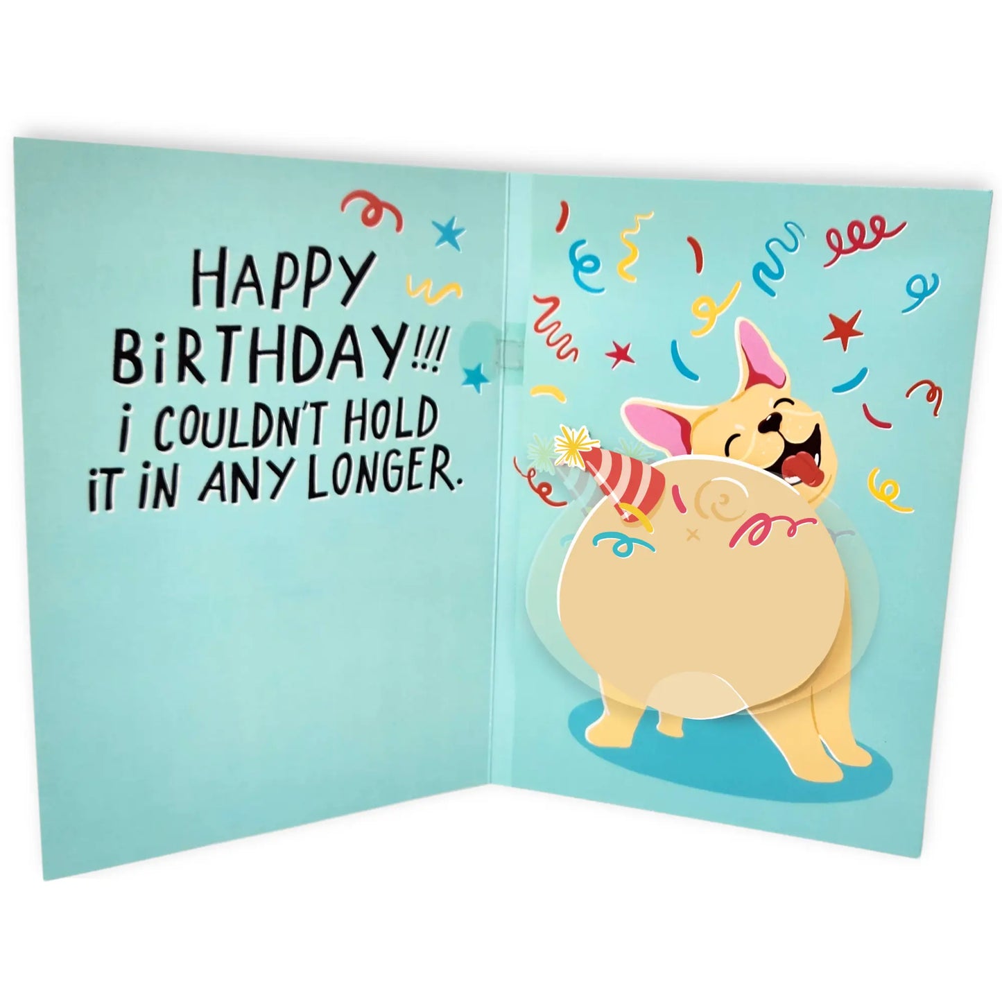 Farting Birthday Card - Farting Dog, Cat & Unicorn - Funny 3D Gag Gift for Men, Women & Kids - Shakes & Farts with Sound, Up to 2,000 Plays - Novelty Greeting Card with Envelope - Birthday Card