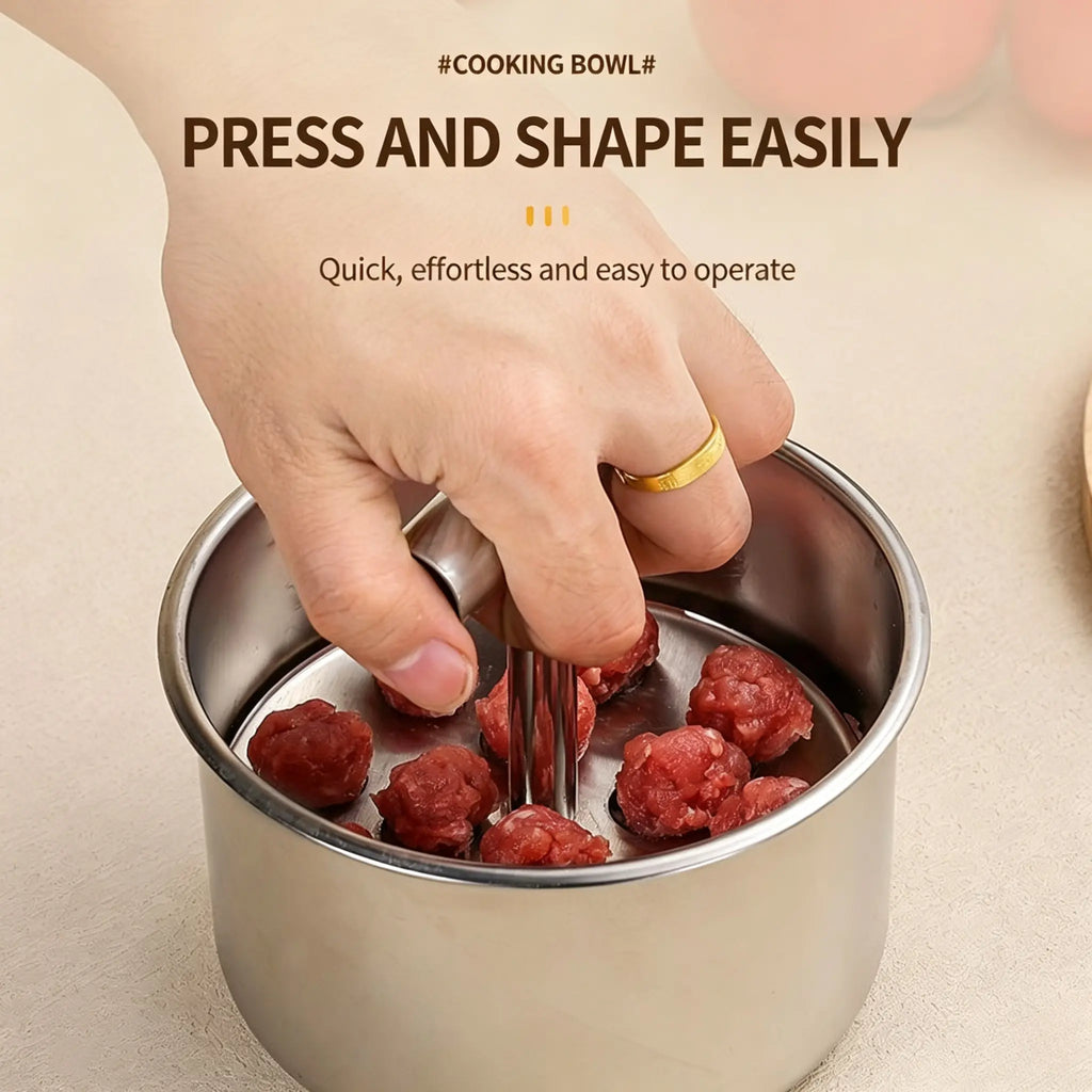 Upgrade Manual Stainless Steel Meatball Maker Mold (6/12 Ball) – Non-Stick Home Kitchen Cooking Tool
