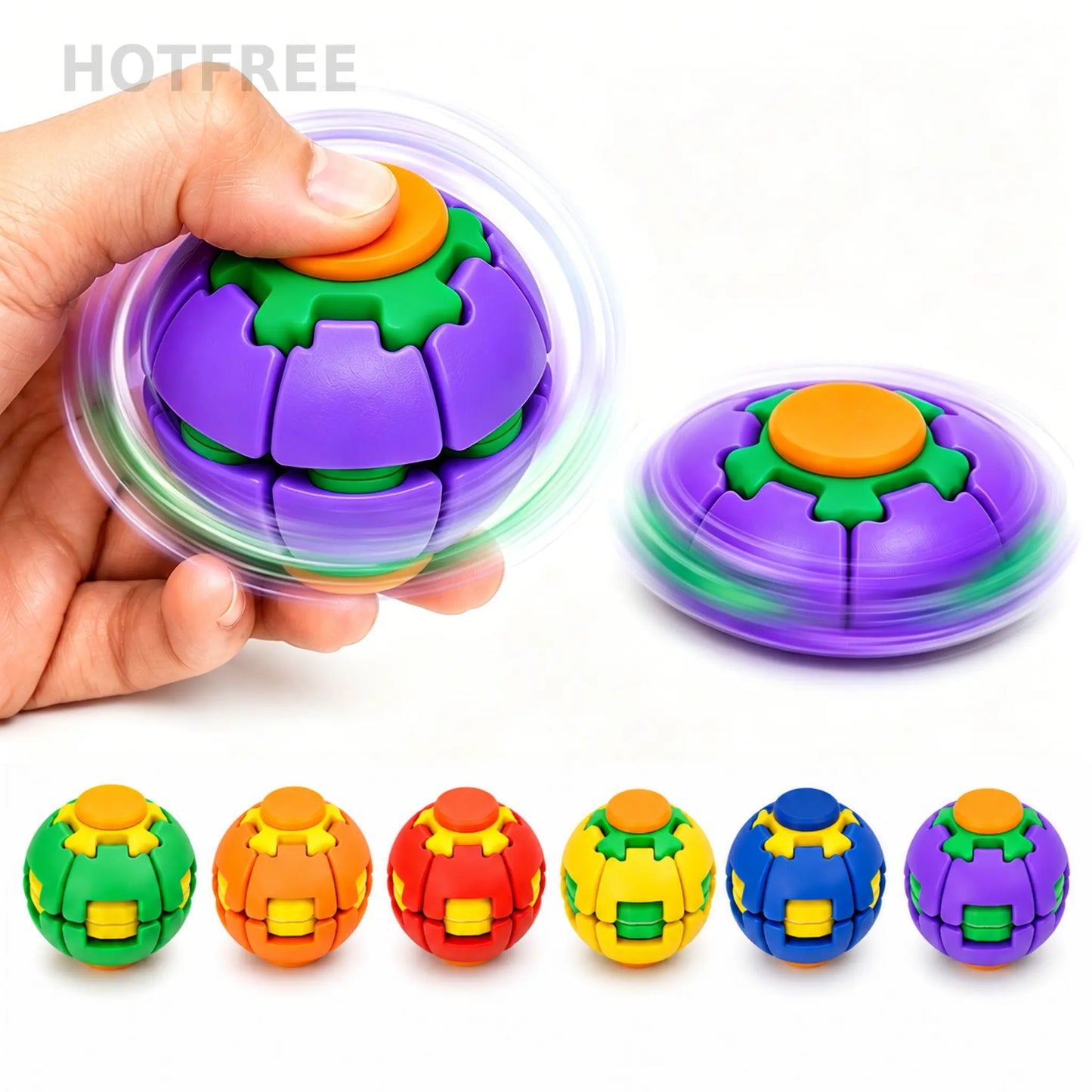 Hotfree 3D Printed Fidget Gyro Ball – Smooth Spinning Stress Anxiety Relief Desk Gadget