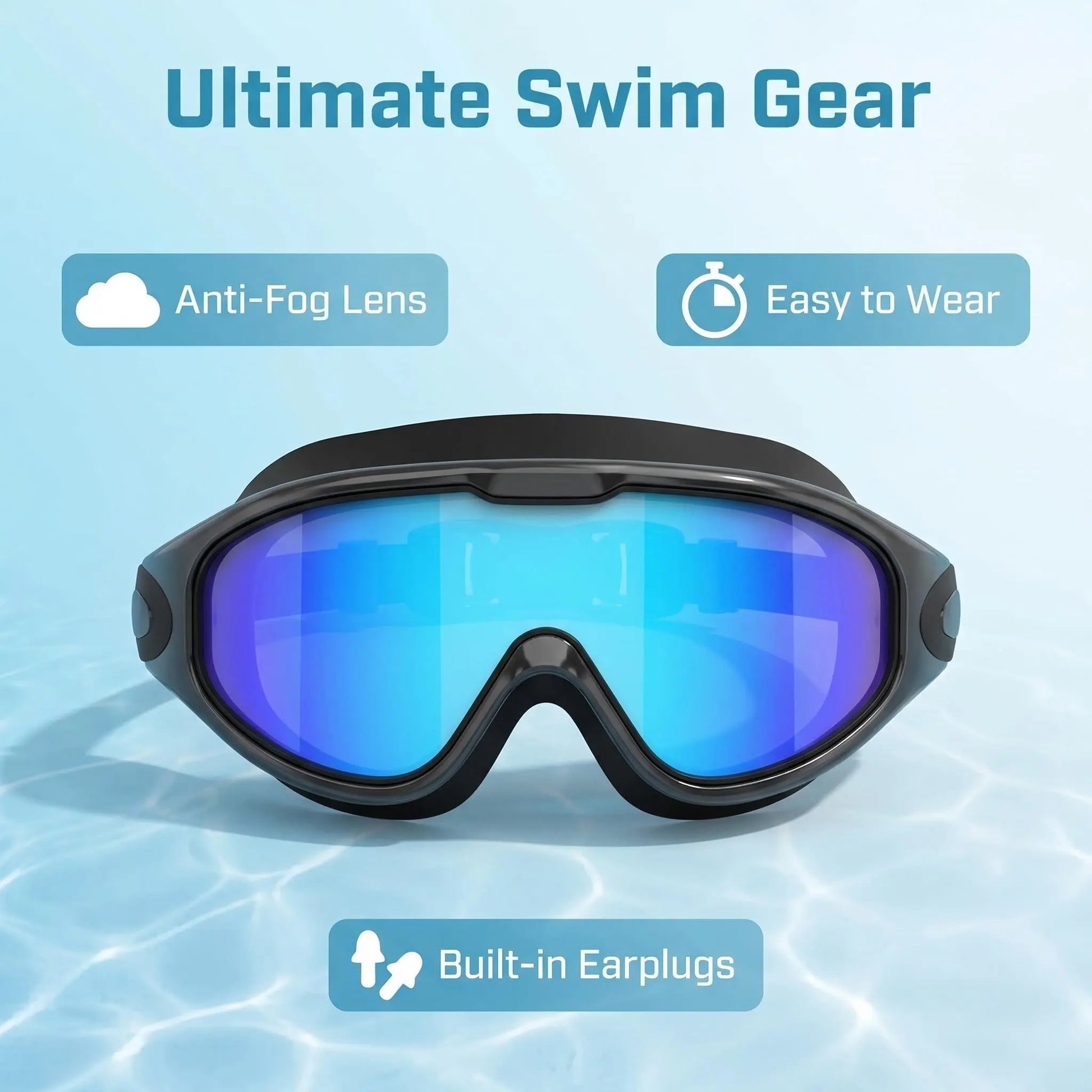 [Memorialday]MARISUN Goggles Swimming Adult Swim-Goggles: Wide View with UV400 Protection Anti Fog No Leak for Men and Women 3 Pack fit outdoorfun Swim Kit Nose Clips Swim Glasses summerwins