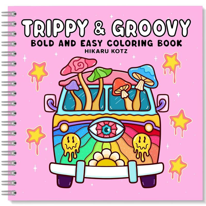 Trippy & Groovy: Coloring Book for Adults Featuring Mushrooms, Aliens, Magic Worlds and Illusions for Relaxation