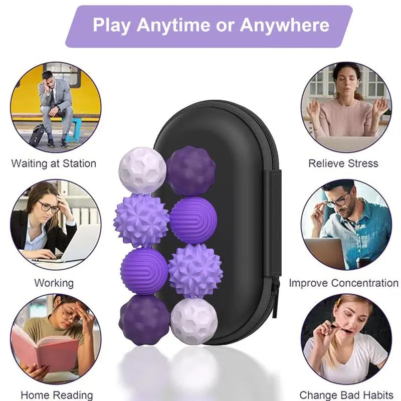 Silicone Fidget Ball Set – Elastic Texture Quiet Stress Relief Toy in Assorted Colors