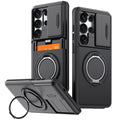 Slide Camera Cover Ring Kickstand Case for Samsung Galaxy S26 Ultra – Dual Layer Shockproof Wallet Cover