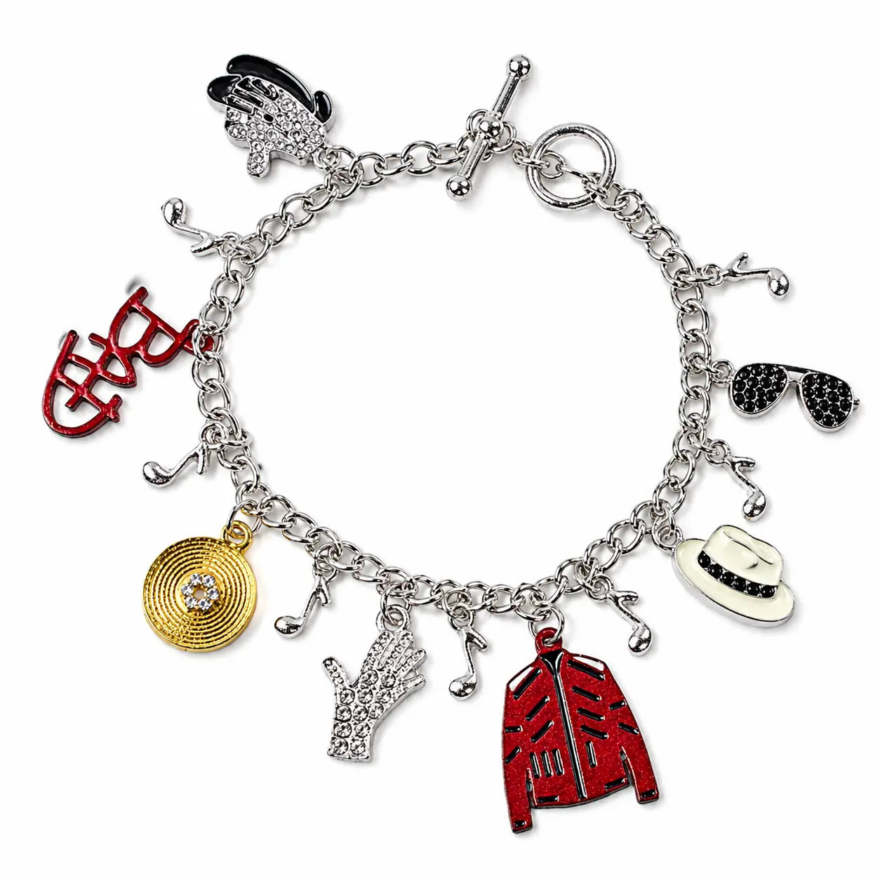 Michael Jackson 2-Piece Bracelet Set with Iconic Music Charms