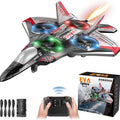 RC Flying Fighter Jet Toy with LED Lights & Stunt Rotation – Durable EVA Foam Remote Control Plane