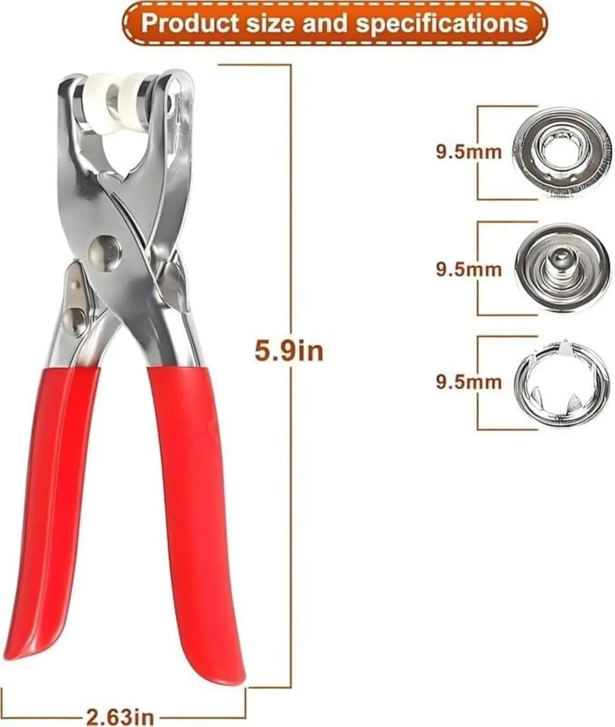100-Piece Invisible Colored Metal Snap Buttons Set with Fastener Pliers Tool Kit for DIY Sewing