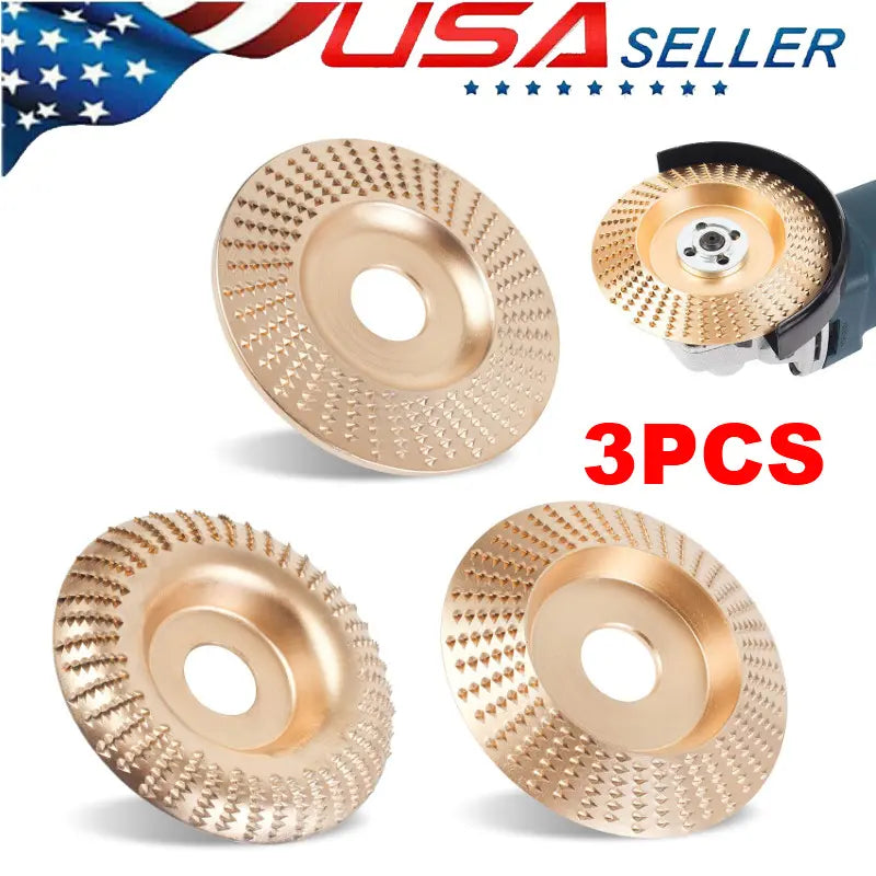 3PCS 4" Wood Carving Grinding Wheels - Heavy Duty Sanding & Polishing Disc Accessories (Summervibes)