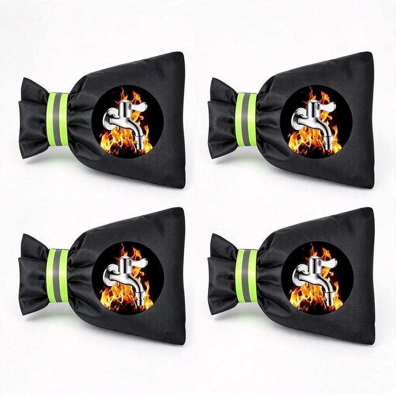 4-Pcs Thickened Waterproof Insulated Outdoor Faucet Covers for Winter Freeze Protection