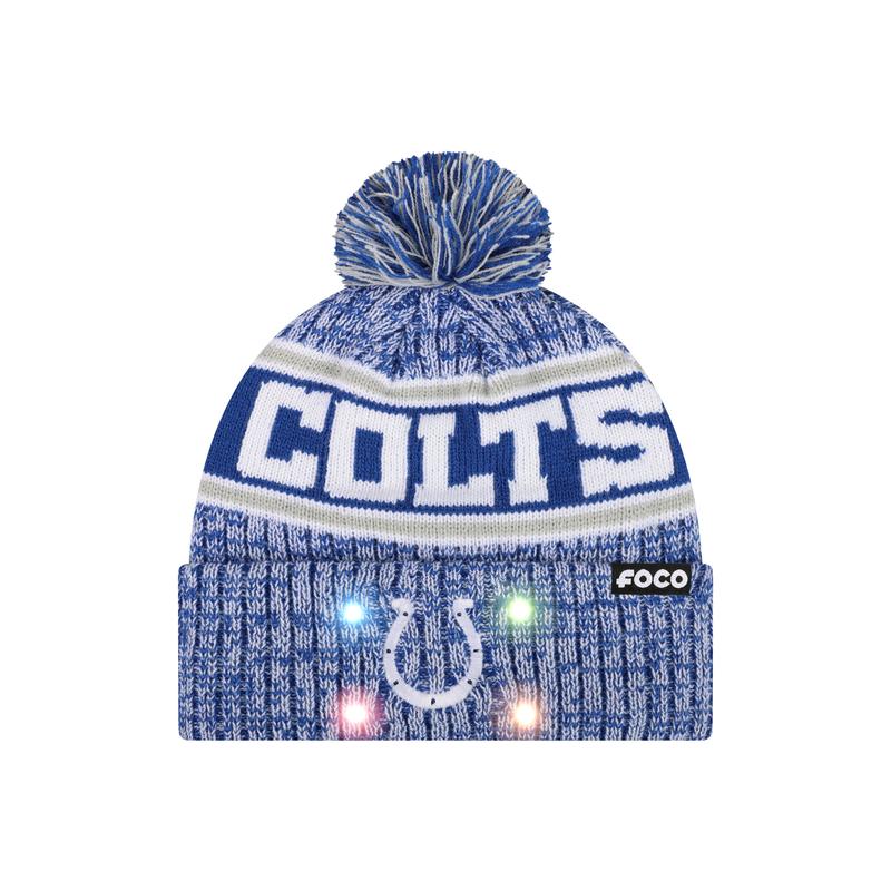 NFL Officially Licensed Team Color Warm Light up Pom Beanie
