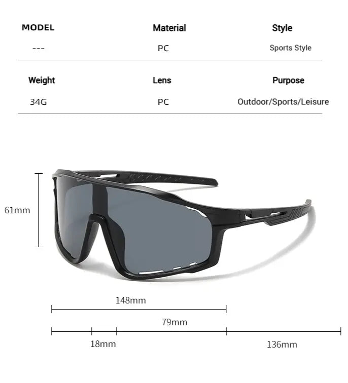 New Arrival: Photochromic UV-Protective Sports Sunglasses - Windproof & Sand-Resistant Cycling & Hiking Eyewear