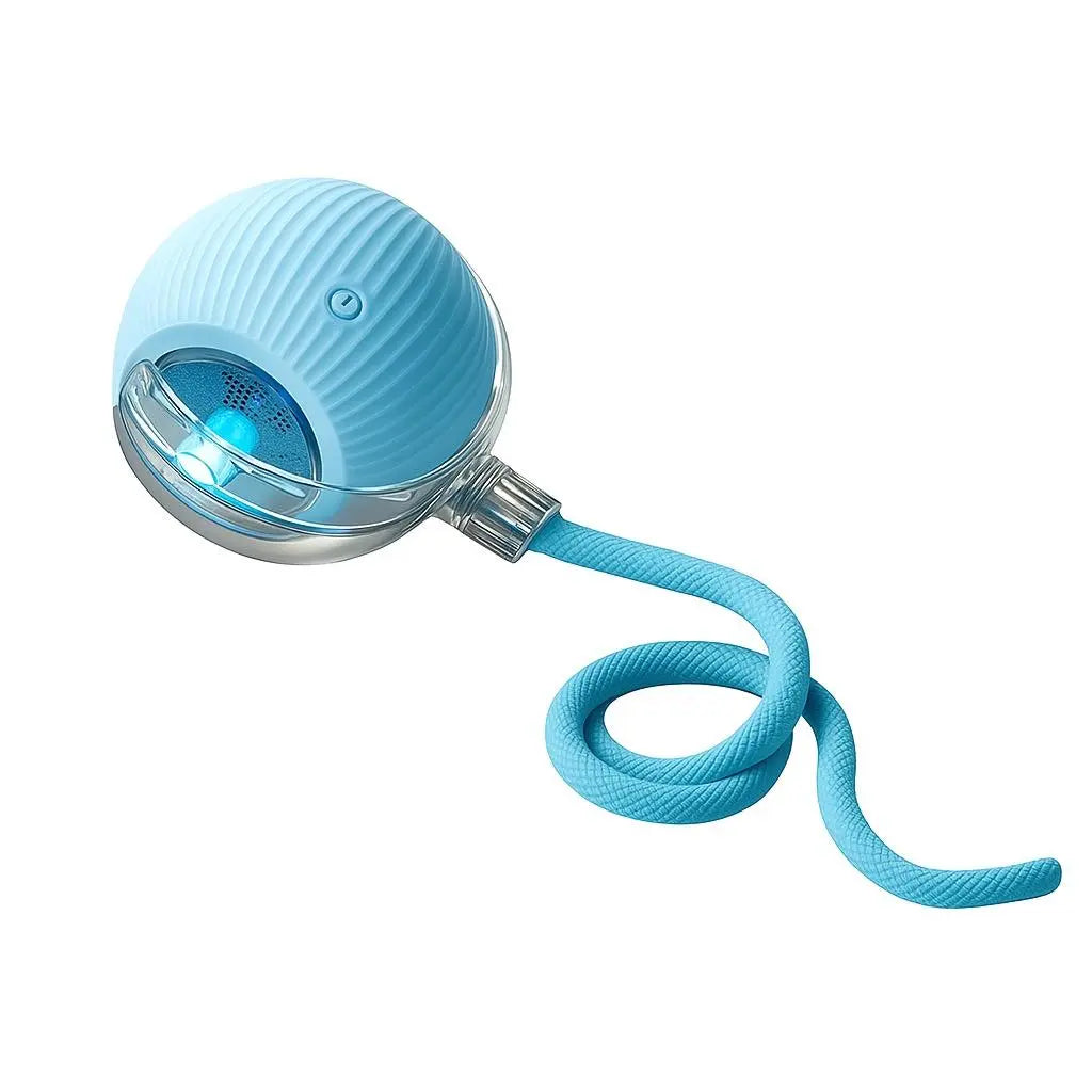 Mizusu Interactive Pet Rolling Ball Toy with 2 Replaceable Tails, Automatic Dog & Cat Teaser Toy