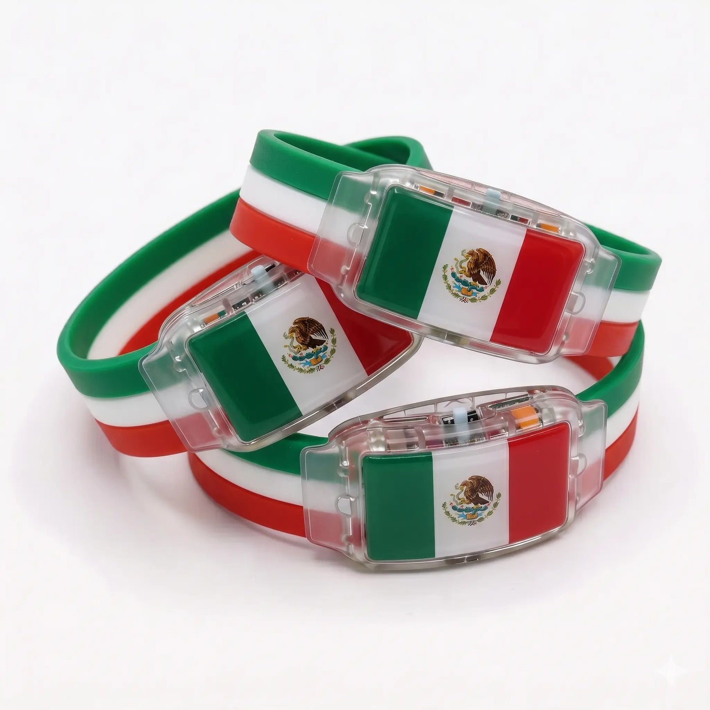 2026 Mexico Soccer Fan LED Wristband – Glow Flag Bracelet