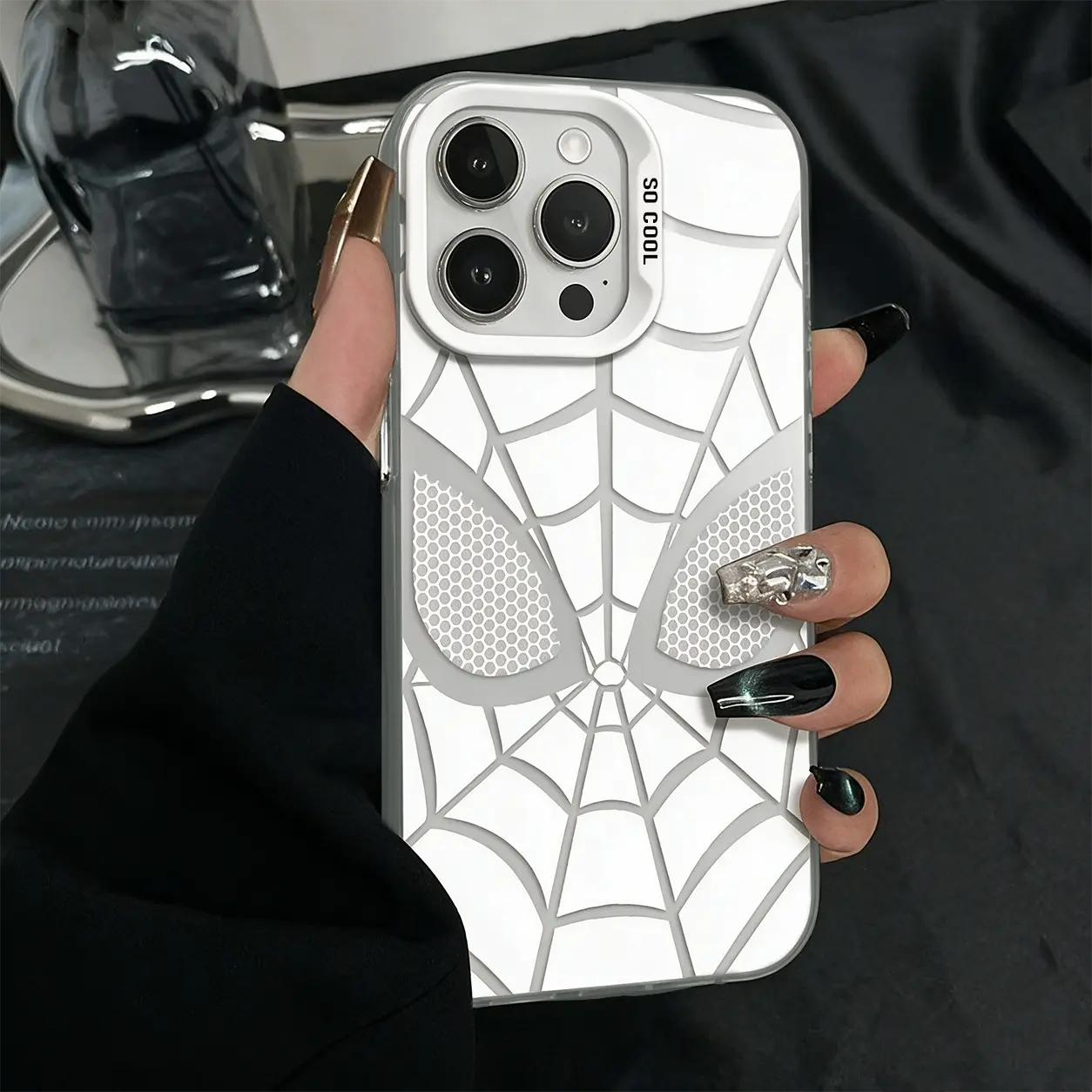 Creative Spider-Man Web Phone Case for iPhone 17 Pro Max – Trendy Pink Shockproof Protective Cover