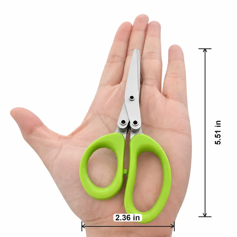 Stainless Steel 5-Blade Scallion Cutter Scissors – Multi-Layer Kitchen Herb Shears