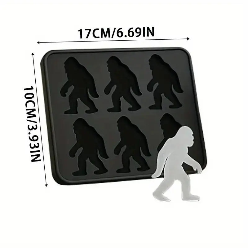 Bigfoot Ice Mold, Sasquatch Shape Silicone Ice Cube Molds, Funny Silicone Popsicle Molds for Halloween Party Drinks, Easy Release & Dishwasher Safe Utensils