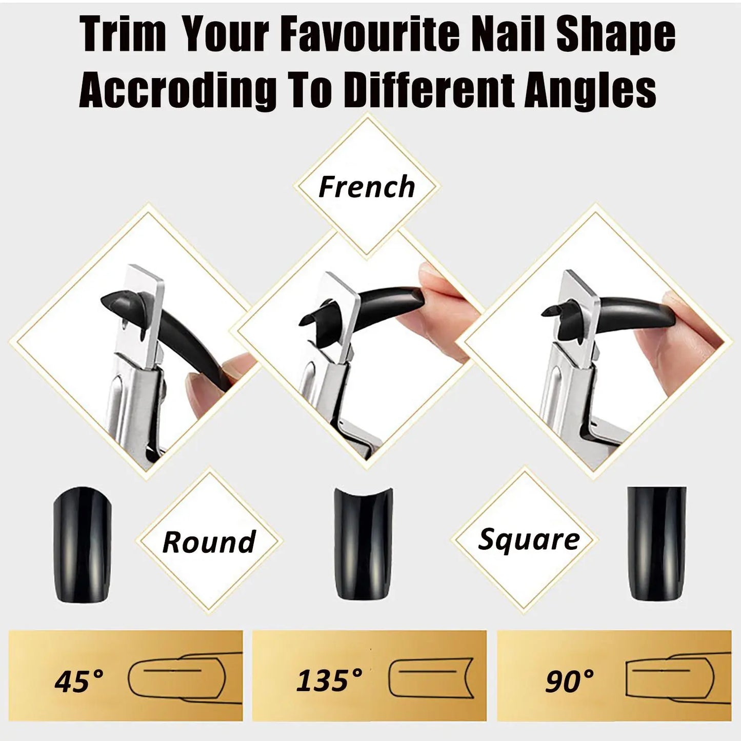 Professional U-Shaped Nail Clipper Kit with 10 Nail Measuring Magnets