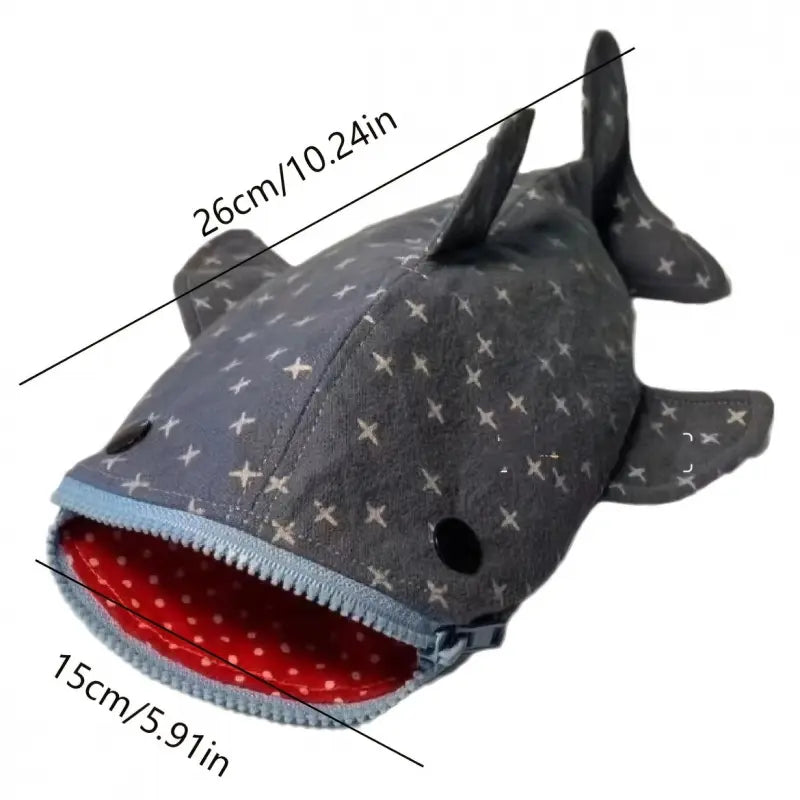 Cute Shark Pencil Case | Animal Shape Zipper Pencil Bag for Kids & Students