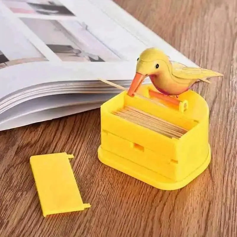 Cute Bird Toothpick Dispenser, Automatic Kitchen Toothpick Holder