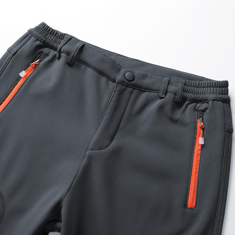 Men's Waterproof Fleece Lined Thermal Pants with Zip Pockets for Cold Weather Hiking