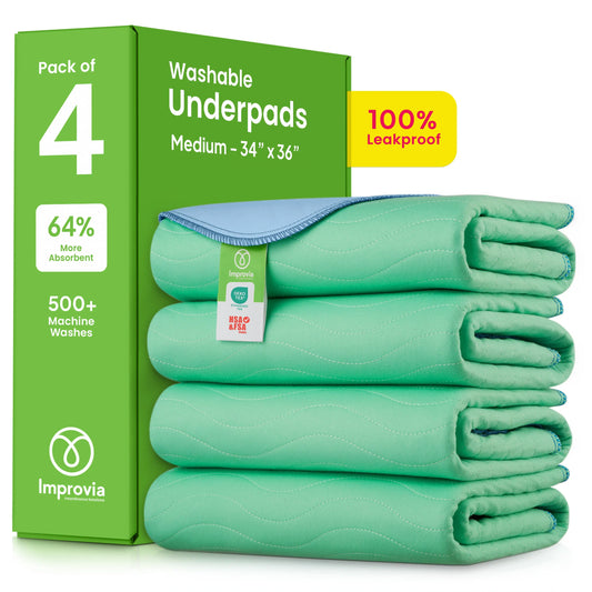 Reusable Waterproof Underpads - Heavy Absorbency Leakproof Pads for Bed, Couch & Floor
